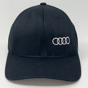 Audi Logo Hat Baseball Cap Cars Automobiles Vehicles 6 Panel Black FlexFit L-XL
